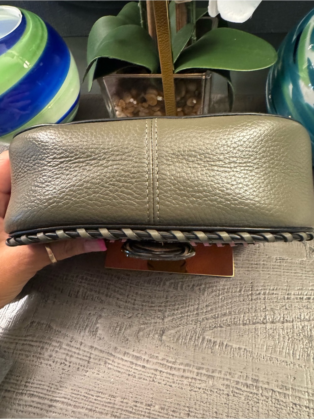 Coach Colorblock Leather Crossbody Bag in Pink, Tan & Olive LIKE NEW - Picture 9 of 9